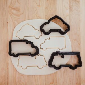 EMS EMT Emergency Vehicle Cookie Cutter Set 3 Pieces India Cookie Fire Truck Ambulance Police Car Outline Fondant Clay Mold Baking Tool for First Responder Themed Party Crafts