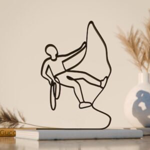 Black Climber Plastic Minimalist Line Art Sculpture Modern Mountain Climbing Decor Adventure Inspired Display Nature Lover Home Office Desk Setup Motivational Outdoor Sport Style Artwork India