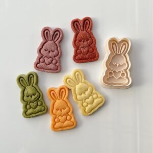 Black Bunny Cookie Cutter Set with Rabbit Stamp for Animal Themed Baking Homemade Cookies Fondant Cake Decorating Party Favors Easter Treats and Thoughtful Baking Gift Ideas