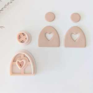 Heart Arch Cutout Combo Clay Earring Cutter for Polymer Clay Jewelry Making Valentine Heart Shape Clay Cutter Set for DIY Earrings Romantic Clay Jewelry Tools for Handmade Accessories