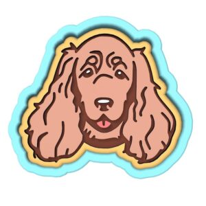 Cocker Spaniel Cookie Cutter Black cookie Stamp and Stencil Set for Dog and Pet Lover Cookies, Adorable Cocker Spaniel Puppy Fondant Cutter, Sugar Cookie Mold, Dessert Decorating Suppl