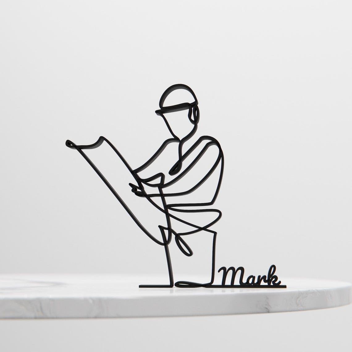 Architect Personalized Line Art Figure Plastic Decorative Professional Sculpture with Name Detail for Home Office Desk Shelf Table Display Minimal Architecture Decor India - Image 5
