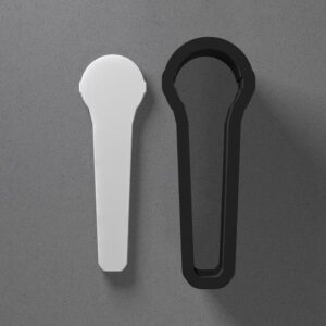 Microphone Shape Cookie Polymer Clay Cutter With Sharp Tapered Edge Earring Making Tool For DIY Jewelry Pendant Studs Music Singer Theme Cookie Cutter For Clay Art Craft Decoration