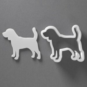 Black cookie Beagle Cookie Cutter Dog Breed Shape for Polymer Clay Jewelry Earrings Biscuit Fondant Craft Tool Mirrored Pair Suitable for Mini Medium Large Use