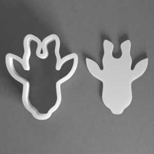 Black Giraffe Head Cookie Cutter From Mini To Large Animal Face Shape Polymer Clay Jewelry Earring Cutter Tool Mirrored Pair Set cookie Baking Fondant Biscuit Craft Modeling Art