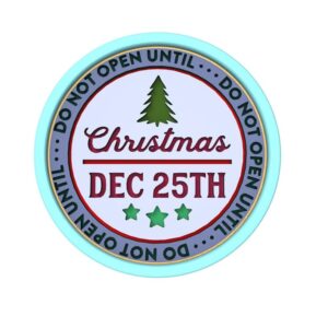 Do Not Open Until Christmas Cookie Cutter Black cookie Stamp and Stencil Set for Holiday and Gift-Themed Cookies, Text and Present Fondant Cutter, Sugar Cookie Mold, Dessert Decorating