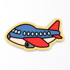 Black Airplane Cookie Cutter Stamp Stencil Debosser with Sharp Edges Durable Plastic Baking Mold for Cookies Fondant Biscuits Pancakes Sandwiches Crafts Travel Themed Parties Birthdays