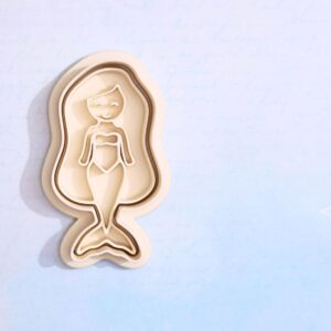 Mermaid Cookie Cutter Set for Ocean Fantasy Theme Baking Mermaid Tail Shape Biscuit Pastry Fondant Sugar Paste Cutters for Kids Birthday Party Homemade Cookies and Cake Decoration