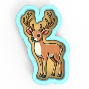 Deer Buck Standing Cookie Cutter Black cookie Stamp and Stencil Set for Wildlife, Hunting, and Outdoor-Themed Baking, Sugar Cookie Mold, Fondant Cutter, Baking Decoration Tools for Kid