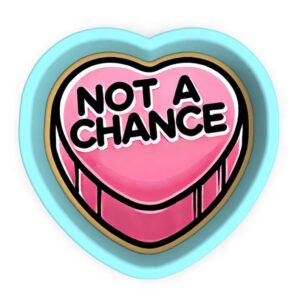 Black Valentine Heart Not a Chance Cookie Cutter Stamp Stencil Baking Tool for Romantic, Valentine�s Day, Anti-Valentine, Birthday, Holiday Theme Cookies Fondant Pastry Biscuits Sandwic