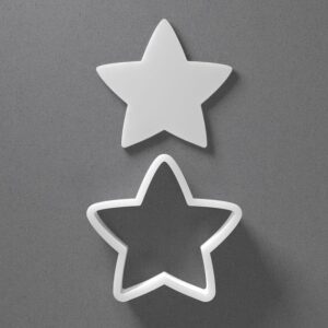 Black Chubby Star Cookie Cutter Set Mini to Large Size Five-Pointed Shape Polymer Clay Jewelry Earring Cutter Tool for Handmade Accessories Baking Fondant Craft Mirrored Pair Design