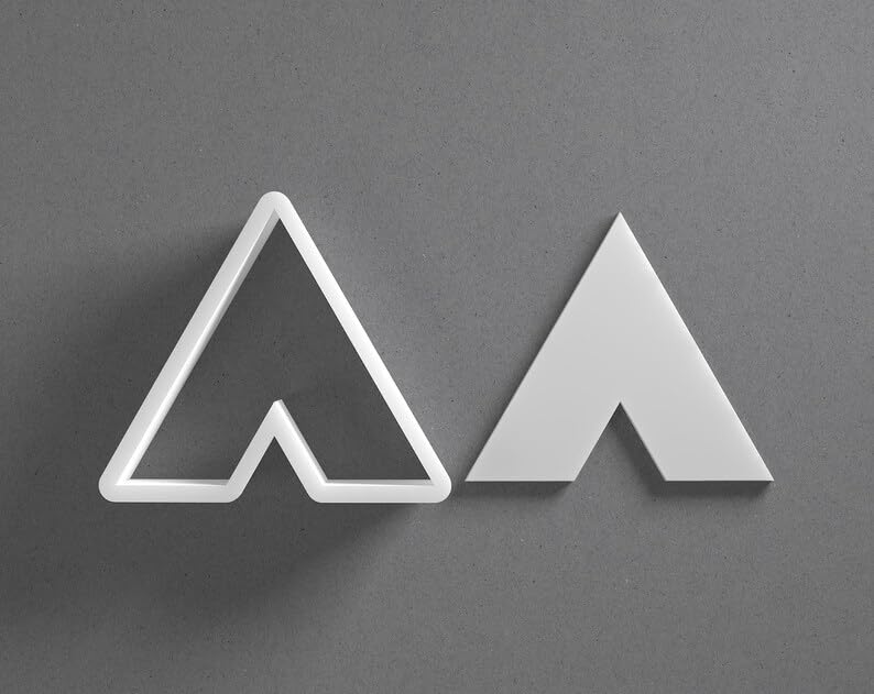 Black cookie V-Shaped Triangle Arrow Cookie Cutter Set for Polymer Clay Jewelry Earrings Biscuit Fondant Craft Tool Mirrored Pair Suitable Mini Medium Large Sizes for Baking DIY Creati - Image 2