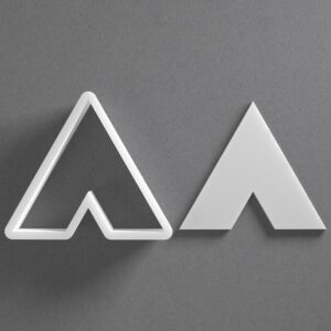 Black cookie V-Shaped Triangle Arrow Cookie Cutter Set for Polymer Clay Jewelry Earrings Biscuit Fondant Craft Tool Mirrored Pair Suitable Mini Medium Large Sizes for Baking DIY Creati