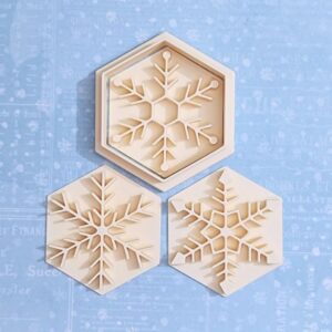 Snowflakes Cookie Cutter Set for Winter Theme Baking Snowflake Shape Biscuit Pastry Fondant Sugar Paste Cutters for Christmas Holiday Cookies Cake Decoration Kitchen Tools for Home