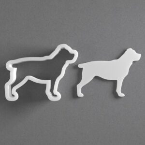 Black cookie Rottweiler Cookie Cutter Dog Breed Shape for Polymer Clay Jewelry Earrings Biscuit Fondant Craft Tool Mirrored Pair Suitable for Mini Medium Large Use