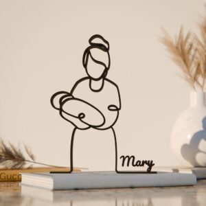 Black Custom Midwife Plastic Line Art Sculpture for Medical Office and Labor Room Decor, Personalized Nurse Appreciation Gift, Minimalist Modern Artwork for Maternity Clinic and Home Display India