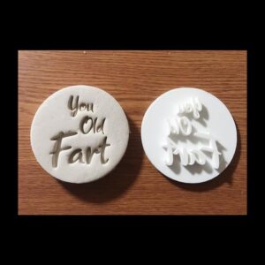 Black You Old Fart Embosser Stamp Cookie India Birthday Humor Cupcake and Cookie Embosser Tool for Baking Decorations Funny Birthday Party Supplies and Personalized Cake Design