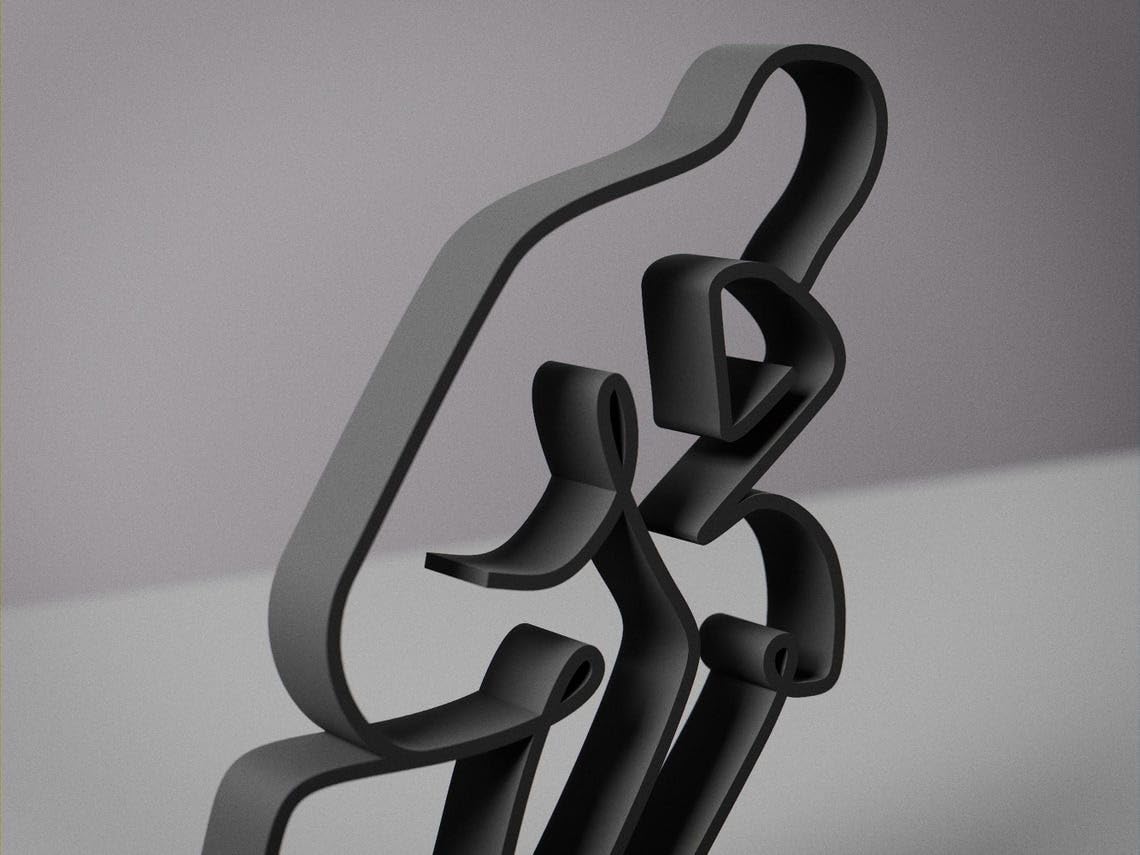 Personalized The Thinker Line Art Figure Plastic Name Decor Philosophy Inspired Gift Idea Minimal Art Statue for Desk Shelf Home Office Display Modern Interior India - Image 3