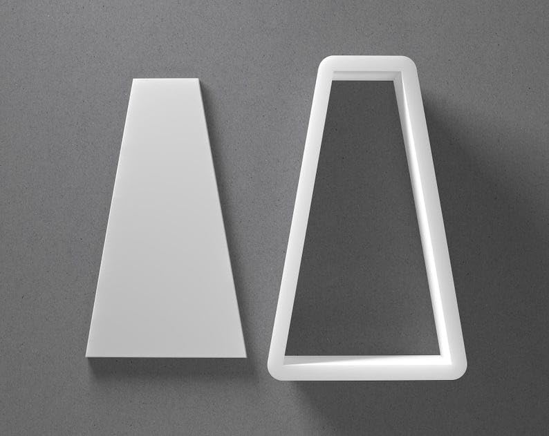 Black Tall Trapezium Cookie Cutter From Mini To Large Rectangle Shape Polymer Clay Jewelry And Earring Cutter Tool Mirrored Pair Set For Handmade Accessories Craft Projects