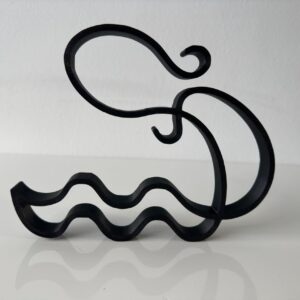 Aquarius Zodiac Sign One Line Sculpture - Modern Minimalist Art for Home & Office Decor - Unique Gift Idea - Self-Sitting Shelf Ornament