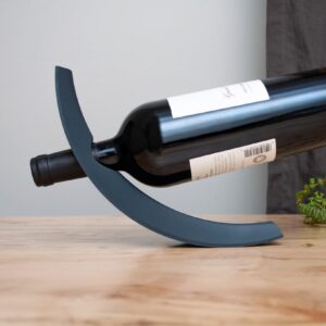 Floating Curved Wine Bottle Stand - Anti-Gravity, Balancing, Unique & Uncommon Zero Gravity Holder