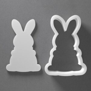 Black Easter Bunny Cookie Cutter From Mini To Large Shape Polymer Clay Jewelry Earring Cutter Tool Mirrored Pair Set cookie Baking Fondant Biscuit Craft Modeling Art
