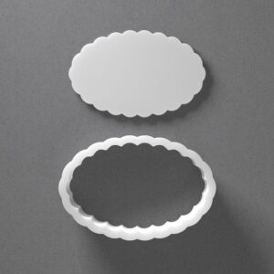 Black Scalloped Oval Cookie Cutter Mini To Large cookie Circle Shape Polymer Clay Jewelry And Earring Cutter Tool Mirrored Pair Set For Elegant Crafting Baking And DIY Projects