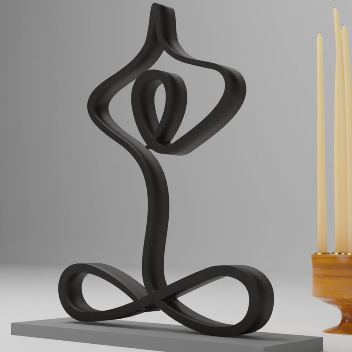 Yoga Meditation Figurine | Minimalist Zen Sculpture for Shelf and Wall Decor | Peaceful Yoga Pose Accent for Mindfulness, Spiritual Home Decor, and Thoughtful Gifts for Yoga Lovers - Image 5