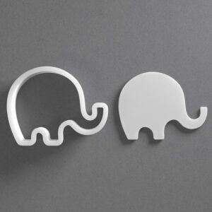 Black Whimsical Elephant Cookie Cutter Mini To Large cookie Cute Raised Trunk Animal Shape Polymer Clay Jewelry And Earring Cutter Tool Mirrored Pair Set For Crafting Baking DIY Projec