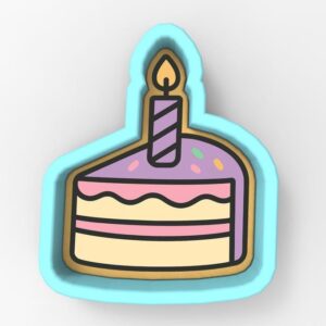 Black Slice of Birthday Cake Cookie Cutter Plastic Fondant Clay Cutter and Stamp for Baking, DIY Crafts, Party-Themed Treats, Cake Decoration, and Creative Birthday Cake Projects