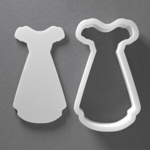 Black cookie Dress Cookie Cutter Wedding Gown Shape for Polymer Clay Jewelry Earrings Biscuit Fondant Craft Tool Mirrored Pair Suitable for Mini Medium Large Use