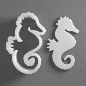 Black cookie Seahorse Cookie Cutter Sea Horse Shape for Polymer Clay Jewelry Earrings Biscuit Fondant Craft Tool Mirrored Pair Suitable for Mini Medium Large Use
