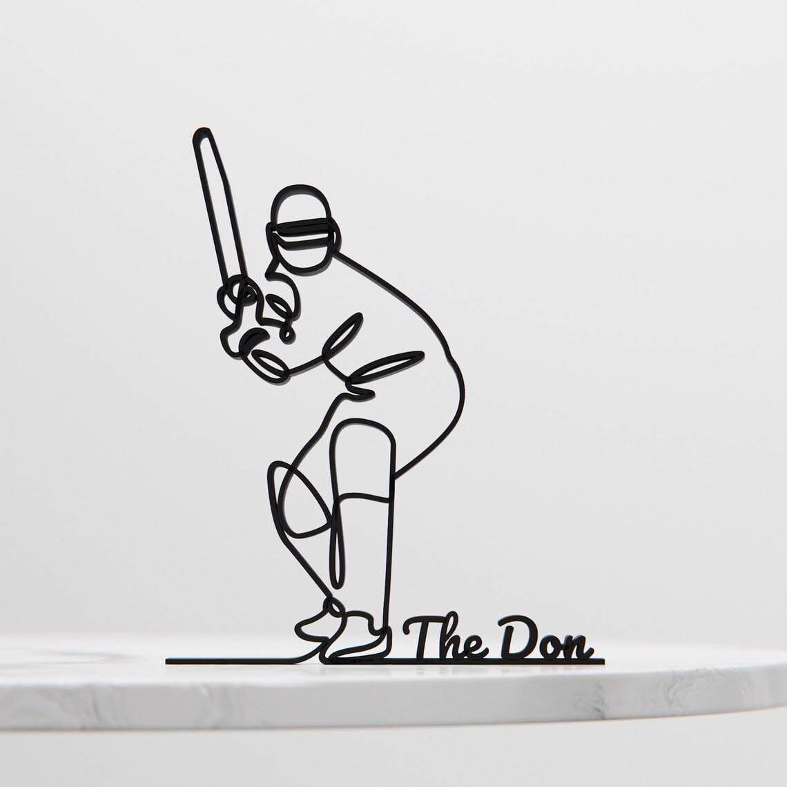 Black Cricket Player Modern Line Art Decor Minimal Sports Figure Sculpture Stylish Cricketer Accent for Home Office Shelf Table Studio Living Room Display Cricket Lovers and Contemporary Decorative - Image 4