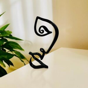 Minimalist Art Statue Sculpture: Magic Face - Enigmatic and Happy Abstract Statue for Home Decor and Gifts