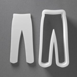Black Pants Cookie Cutter Trouser Shape for Baking Fondant Biscuit Polymer Clay Jewelry Earrings Craft Tool Mirrored Pair Set Reusable Kitchen Party Decor Gift