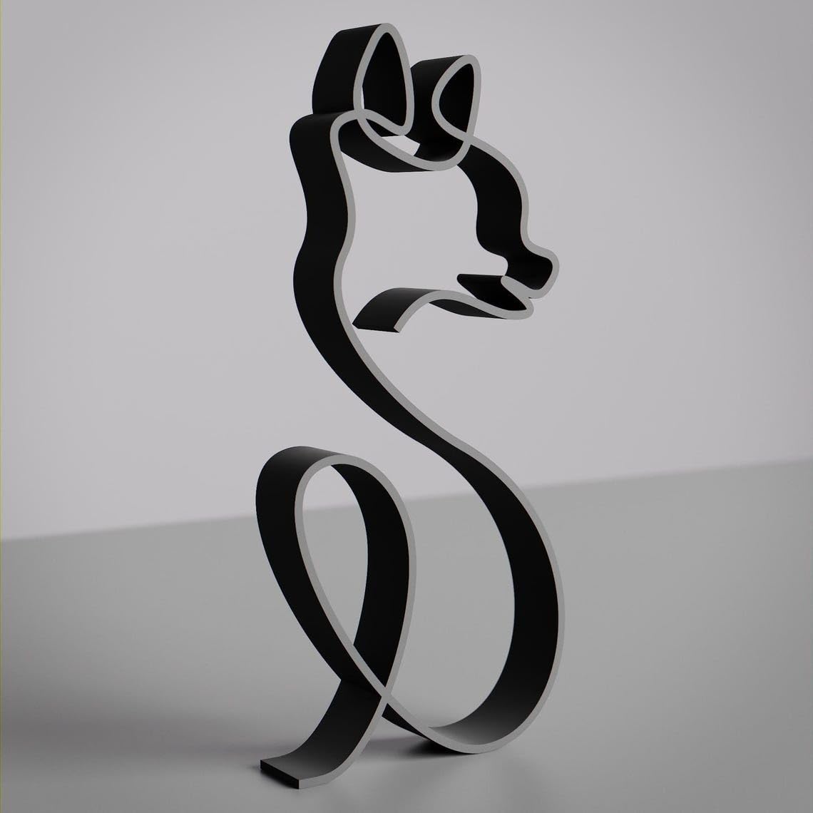 Personalized Chihuahua Dog Inspired Line Art Figure Plastic Custom Name Pet Decor Gift for Home Office Desk Shelf Modern Interior India - Image 3