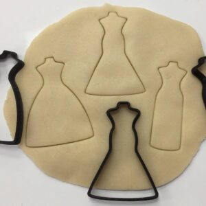 Dress Outline Cookie Cutter Set Cookie of 3 Pieces for Fondant, Clay Crafting, Baking, Wedding, Engagement, Prom, Bridal Shower, and Elegant Party Celebrations in India