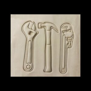 Black Hammer Wrench Monkey Wrench Cookie Cutter Set Cookie India Tool Theme Biscuit Cutter for Father�s Day Baking Handyman Treats Construction Party Cookies DIY Gift Snacks Mechanic
