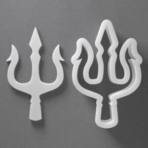 Black Trident Cookie Cutter Mini To Large cookie Shape Polymer Clay Jewelry And Earring Cutter Tool Mirrored Pair Set For Mythical Crafting Baking And DIY Projects