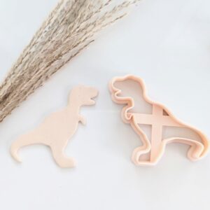 T Rex Dinosaur Cookie Cutter for Biscuit Fondant Pastry Dough Tyrannosaurus Rex Clay Cutter for Polymer Clay Crafts Jurassic Theme Ornament Cutter for Baking and DIY Craft Projects