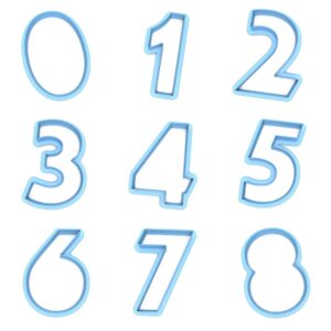 Cookie Numbers 0-8 Cookie Cutters Set of 9 Multi Size for Birthday Party Baking, Educational Treats, and Math Activities Made in India Reusable Durable Cookie for Cookies, Sandwiches,
