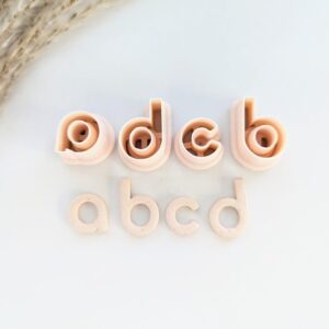 Alphabet Bauhaus Lower Case Letter Cutters for Polymer Clay Skinny Font Alphabet Letter Clay Cutter Set for Personalized Jewelry Name Tags Initial Charms and DIY Craft Projects