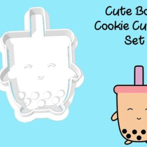 Boba and Bubble Tea Cookie Cutter Set with Drink Cup and Straw Shapes for Baking Fondant Biscuits Clay Crafts Cake Decorating Party Supplies Kids Activities and Creative Food Projects