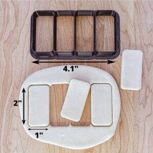 Rectangle Rounded Edge Multi Cookie Cutter Cookie for Fondant, Clay, Dough, 2