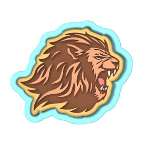 Lion Cookie Cutter Black cookie Stamp and Stencil Set for Animal and Safari Lover Cookies, Majestic Lion Fondant Cutter, Sugar Cookie Mold, Dessert Decorating Supplies India