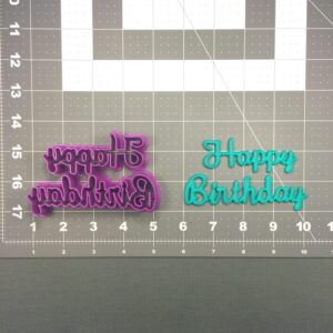 Black Happy Birthday Cursive 266-B524 Cookie Cutter Cookie Script Letter Baking Tool for Cake Toppers Cookie Decorating Party Favors Celebration Desserts Kids Birthday Supplies