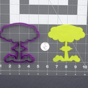 Black Explosion Mushroom Cloud 266-E759 Cookie Cutter Silhouette for Baking Atomic Shaped Cookies Unique Party Decoration Biscuit Fondant Sandwich Pancake Shaping Tool for Events