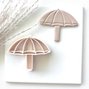 Beach Umbrella Imprint Cookie Clay Cutter for Polymer Clay Jewelry Making and Fondant Decorations Large Summer Themed Clay Tool for Earrings Pendants Cupcake Toppers and Crafts
