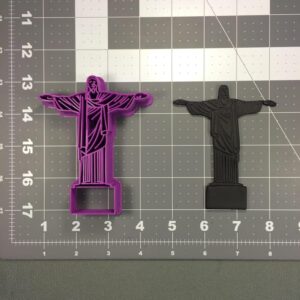 Christ the Redeemer 266-044 Cookie Cutter Black Cookie Brazil Landmark Statue Silhouette Shape Mold for Cookies Fondant Clay Crafts Religious Event Baking Travel Theme Parties