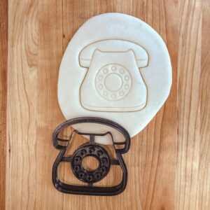 Retro Telephone Cookie Cutter Cookie for Fondant, Clay Crafting, Baking, Old Fashioned Phone Designs, Vintage Party Themes, Nostalgic Celebrations, and Creative Cake Decorating in
